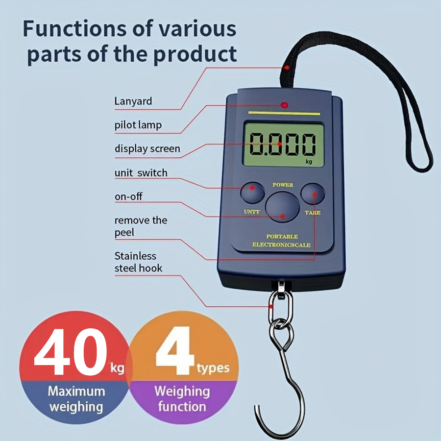 Fishing Equipment Basics - 40kg wielofunkcyjna Mini elektroniczna cyfrowa przenośna